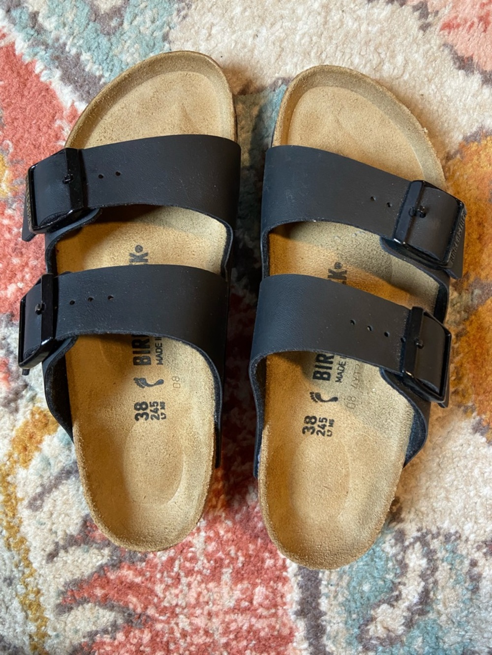 Birkenstock Arizona Black 38 NWOT